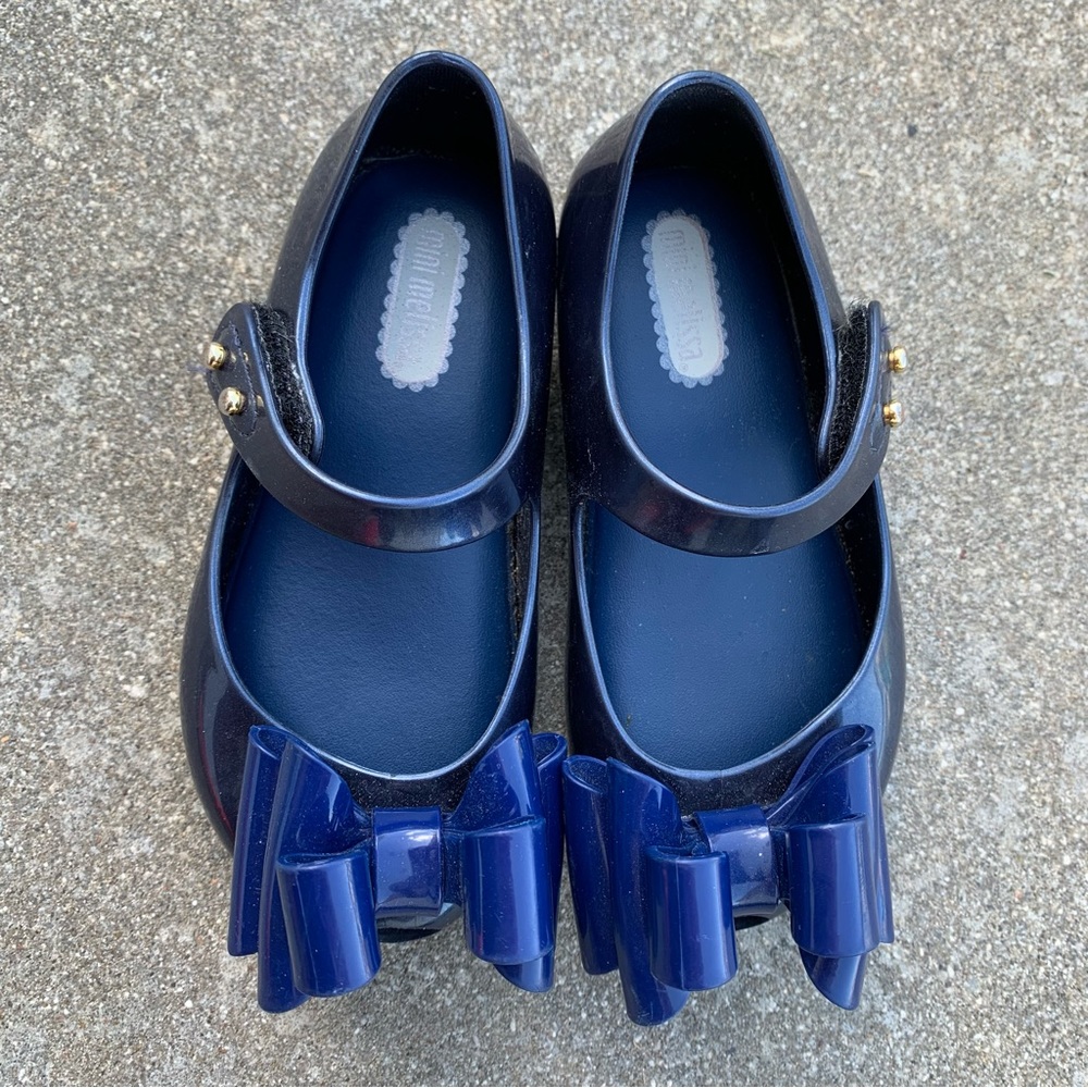 Mini Melissa Bow Shoes navy blue Mary Jane’s toddler